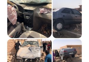 برخورد سواری پژو با دیوار
