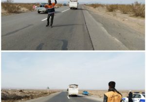 خط کشی محور زرند سیریز  راهداری و حمل و نقل جاده‌ای زرند