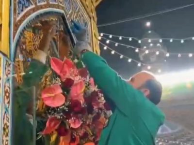 🔷 تصاویر فوق‌العاده زیبا از گل‌آرایی سقاخانه حضرت و پنجره فولاد در آستانه میلاد امام رضا علیه السلام  😍  ✨حال و هوای صحن انقلاب